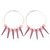 Oversized Slim Pink Spikes, Disko Balls Hoop Earrings In Silver Tone - 10cm L - view 6