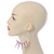 Oversized Slim Pink Spikes, Disko Balls Hoop Earrings In Silver Tone - 10cm L - view 2