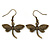 Bronze Tone Dragonfly Drop Earrings - 35mm L - view 5