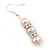 8mm Bridal/ Prom Delicate Pale Pink Freshwater Pearl With Crystal Ring Drop Earrings In Silver Tone - 45mm L - view 4