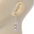 8mm Bridal/ Prom Delicate Pale Pink Freshwater Pearl With Crystal Ring Drop Earrings In Silver Tone - 45mm L - view 5