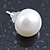 10mm White Off-Round Cultured Freshwater Pearl Stud Earrings In Silver Tone - view 8