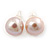 9mm Light Lilac Off-Round Cultured Freshwater Pearl Stud Earrings In Silver Tone - view 11
