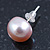 9mm Light Lilac Off-Round Cultured Freshwater Pearl Stud Earrings In Silver Tone - view 6