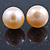 9mm Cream Off-Round Cultured Freshwater Pearl Stud Earrings In Silver Tone - view 8