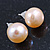 9mm Cream Off-Round Cultured Freshwater Pearl Stud Earrings In Silver Tone - view 11