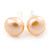 7mm Cream Off-Round Cultured Freshwater Pearl Stud Earrings In Silver Tone - view 8