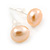 7mm Cream Off-Round Cultured Freshwater Pearl Stud Earrings In Silver Tone - view 4