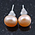7mm Cream Off-Round Cultured Freshwater Pearl Stud Earrings In Silver Tone - view 5