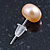 7mm Cream Off-Round Cultured Freshwater Pearl Stud Earrings In Silver Tone - view 7