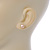 7mm Cream Off-Round Cultured Freshwater Pearl Stud Earrings In Silver Tone - view 3