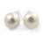 7mm White Off-Round Cultured Freshwater Pearl Stud Earrings In Silver Tone - view 10