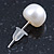 7mm White Off-Round Cultured Freshwater Pearl Stud Earrings In Silver Tone - view 9
