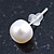 7mm White Off-Round Cultured Freshwater Pearl Stud Earrings In Silver Tone - view 6
