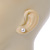 7mm White Off-Round Cultured Freshwater Pearl Stud Earrings In Silver Tone - view 3