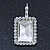 Clear CZ Square Drop Earrings With Leverback Closure In Rhodium Plating - 35mm L - view 10