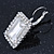 Clear CZ Square Drop Earrings With Leverback Closure In Rhodium Plating - 35mm L - view 5
