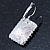 Clear CZ Square Drop Earrings With Leverback Closure In Rhodium Plating - 35mm L - view 6