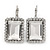 Clear CZ Square Drop Earrings With Leverback Closure In Rhodium Plating - 35mm L - view 11