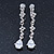 Bridal/ Wedding/ Prom Clear Cz Linear Clip On Earrings In Rhodium Plating - 53mm L - view 2