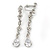 Bridal/ Wedding/ Prom Clear Cz Linear Clip On Earrings In Rhodium Plating - 53mm L - view 6
