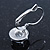 Classic Clear CZ Round Drop Earrings With Leverback Closure In Rhodium Plating - 23mm L - view 6