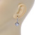 Classic Clear CZ Round Drop Earrings With Leverback Closure In Rhodium Plating - 23mm L - view 4