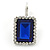 Dark Blue/ Clear CZ Square Drop Earrings With Leverback Closure In Rhodium Plating - 35mm L - view 9