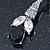 Clear/ Black CZ, Crystal Drop Sensation Earrings In Rhodium Plating - 37mm L - view 9