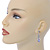 Clear/ Amethyst CZ, Crystal Drop Sensation Earrings In Rhodium Plating - 37mm L - view 3