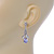 Clear/ Amethyst CZ, Crystal Drop Sensation Earrings In Rhodium Plating - 37mm L - view 4