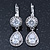 Bridal/ Wedding/ Prom Clear CZ Drop Earrings With Leverback Closure In Rhodium Plating - 45mm L - view 9