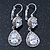 Bridal/ Wedding/ Prom Clear CZ Drop Earrings With Leverback Closure In Rhodium Plating - 45mm L - view 8