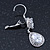 Bridal/ Wedding/ Prom Clear CZ Drop Earrings With Leverback Closure In Rhodium Plating - 45mm L - view 6