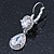 Bridal/ Wedding/ Prom Clear CZ Drop Earrings With Leverback Closure In Rhodium Plating - 45mm L - view 7