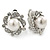 Classic Diamante Simulated Pearl Clip On Earrings In Silver Plating - 20mm Diameter - view 7