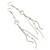 Long Crystal, Chain Dangle Earrings In Silver Tone - 13cm L