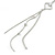 Long Crystal, Chain Dangle Earrings In Silver Tone - 13cm L - view 7