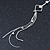 Long Crystal, Chain Dangle Earrings In Silver Tone - 13cm L - view 3