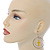 Double Hoop With Yellow Cross Earrings In Silver Tone - 58mm L - view 2