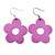 Glittering Pink Open Cut Flower Drop Earrings - 50mm L - view 4