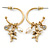 Gold Tone Small Angel, Freshwater Pearl, Crystal Hoop Earrings - 35mm L