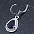 Montana Blue/ Clear CZ Drop Earrings With Leverback Closure In Rhodium Plating - 33mm L - view 3