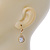 Clear CZ Drop Earrings With Leverback Closure In Gold Plating - 33mm L - view 7