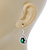 Emerald Green/ Clear CZ Drop Earrings With Leverback Closure In Rhodium Plating - 33mm L - view 8