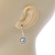 10mm Bridal/ Prom Off Round Light Grey Freshwater Pearl Drop Earrings In Silver Plating - 30mm L - view 2