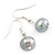 10mm Bridal/ Prom Off Round Light Grey Freshwater Pearl Drop Earrings In Silver Plating - 30mm L - view 6