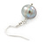 10mm Bridal/ Prom Off Round Light Grey Freshwater Pearl Drop Earrings In Silver Plating - 30mm L - view 7