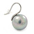12mm Bridal/ Wedding Lustrous Grey Round Pearl Style Earrings In Silver Tone - 24mm L - view 3