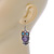 Vintage Inspired Amethyst Stone Owl Drop Earrings In Antique Silver Tone - 50mm L - view 6